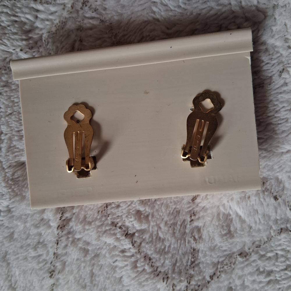 Gold and Black Earrings - Picture 4 of 5